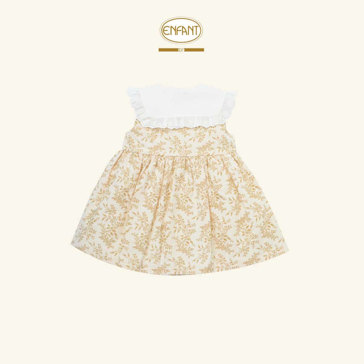 ENFANT เดรสคอปก ลายสีน้ำตาล 6เดือน-2ปี EF4ER1
