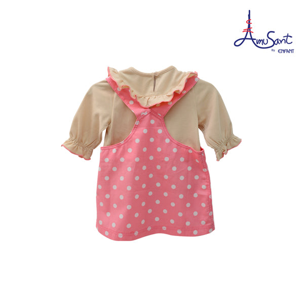 ชุดกระโปรงเอี้ยมคู่เสื้อแขนยาวเด็กหญิง Amusant by Enfant สำหรับ 6 เดือน - 6 ขวบ