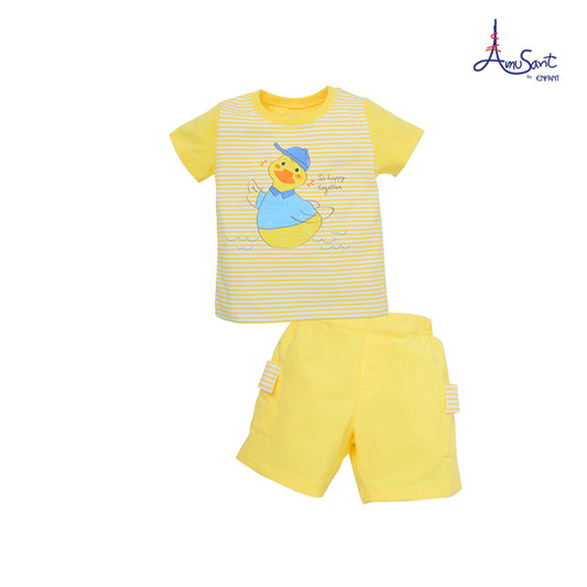 Amusant ชุดเสื้อยืดคอกลม-กางเกง เด็กเล็ก 6เดือน-8ขวบ