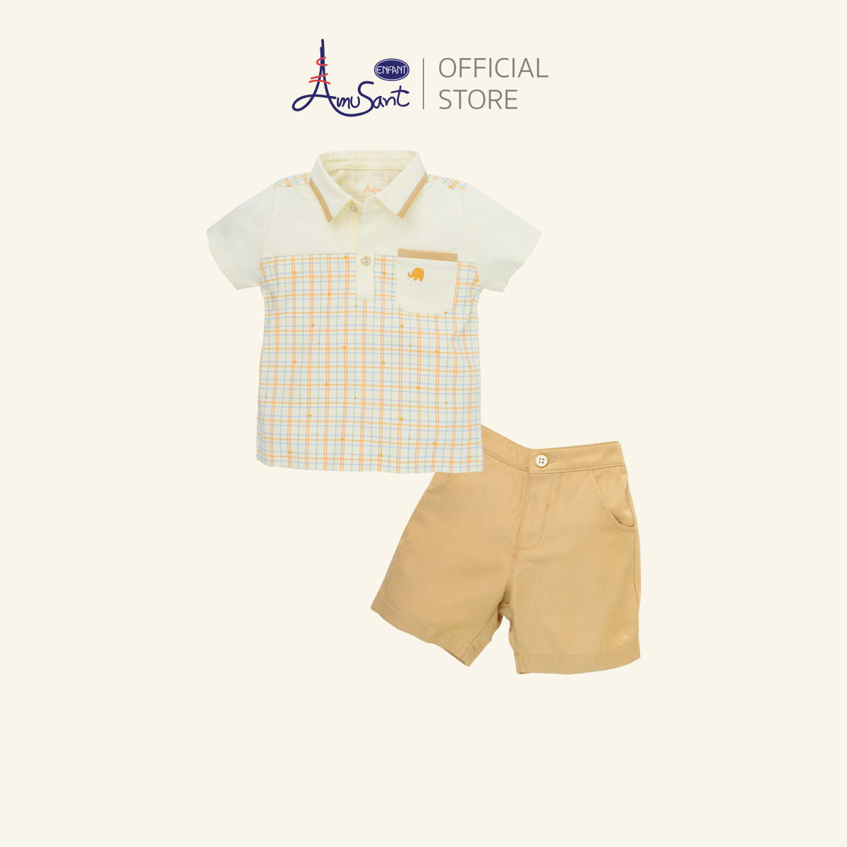 Amusant Gold ชุดเสื้อผ้าเด็กชาย สำหรับ 3 เดือน - 6 ขวบ EH1K81