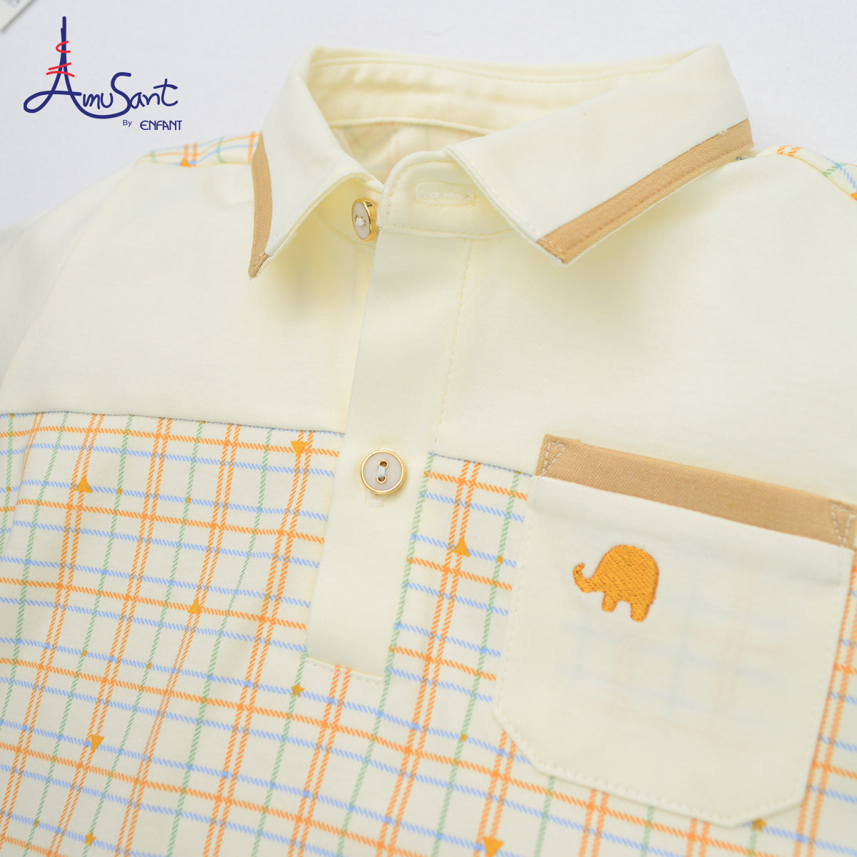 Amusant Gold ชุดเสื้อผ้าเด็กชาย สำหรับ 3 เดือน - 6 ขวบ EH1K81