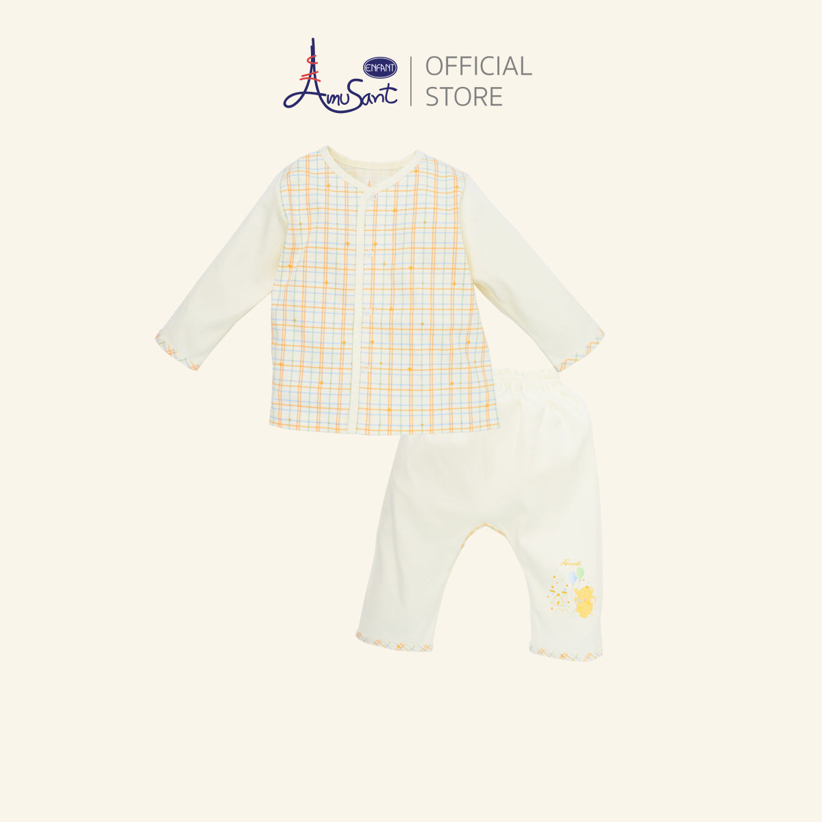 Amusant Gold ชุดเสื้อผ้าเด็กอ่อน สำหรับ 3 เดือน - 2 ขวบ EH1K86
