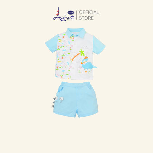AMUSANT ชุดเสื้อคอปก ไดโนเสาร์  6เดือน-8ขวบ รุ่นEH1K90