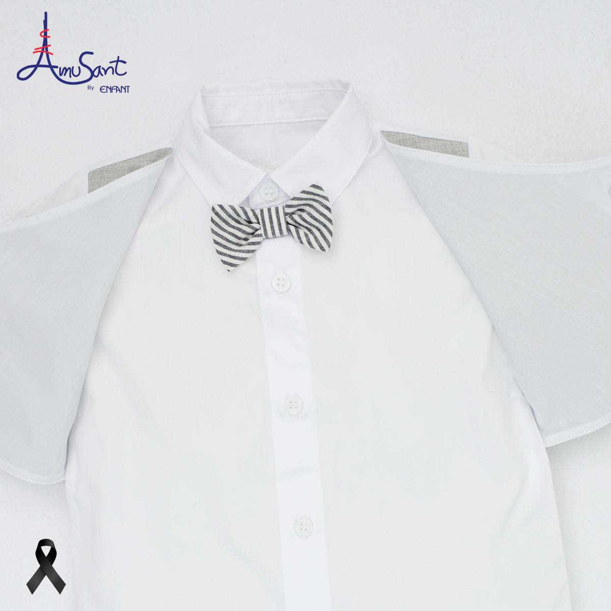 Amusant by Enfant – ชุดสูทเด็กผู้ชายสุดเท่ พร้อมโบว์ลายทางEH1N20