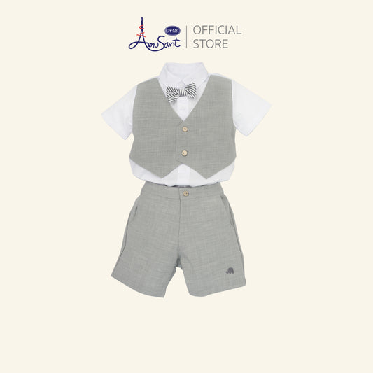 Amusant by Enfant – ชุดสูทเด็กผู้ชายสุดเท่ พร้อมโบว์ลายทางEH1N20