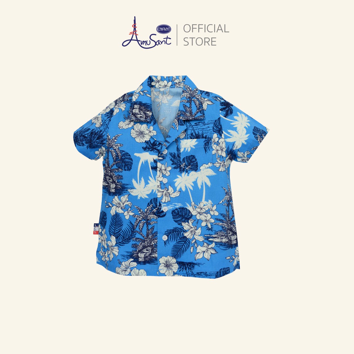 Amusant เสื้อฮาวายแฟมิลี่ พ่อ-แม่-ลูก (ฟ้าน้ำทะเล) EK9J25&EH2N70
