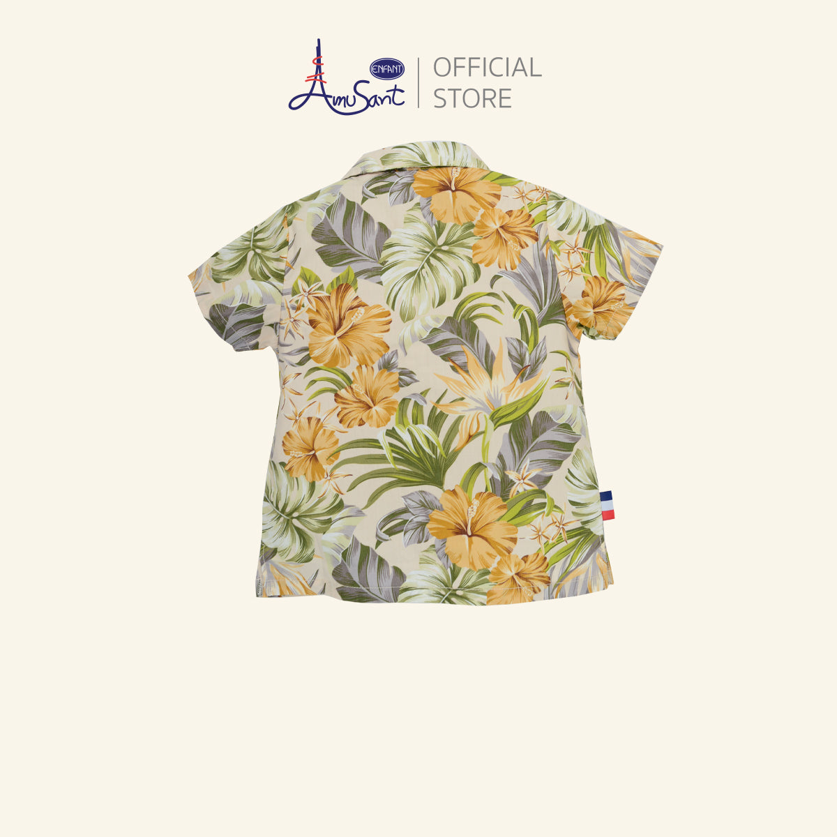 Amusant เสื้อฮาวายแฟมิลี่ พ่อ-แม่-ลูก (ชบาครีม) EK9J25&EH2N70