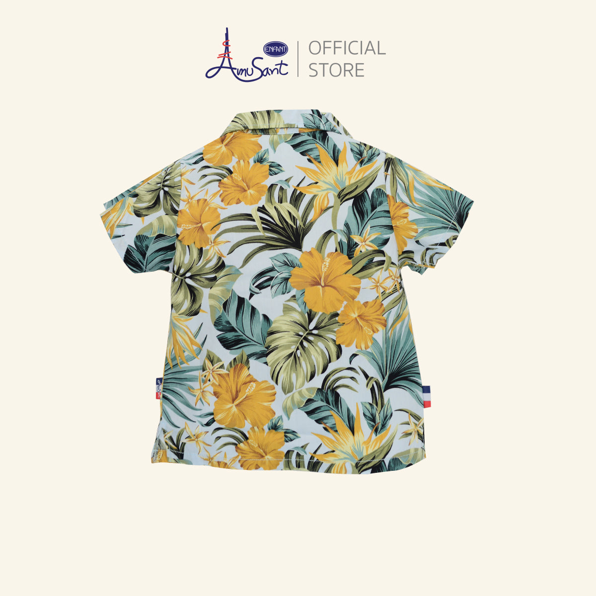 Amusant เสื้อฮาวายแฟมิลี่ พ่อ-แม่-ลูก (ชบาเขียว) EK9J25&EH2N70