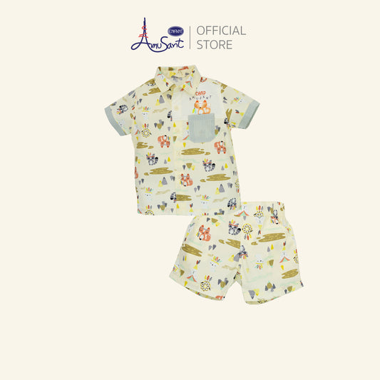 AMUSANT BY ENFANTชุดเชตเด็กผู้ชายแขนสั้น ลาย CAMP AMUSANT ลายน้องจิ้งจอก EH1N71