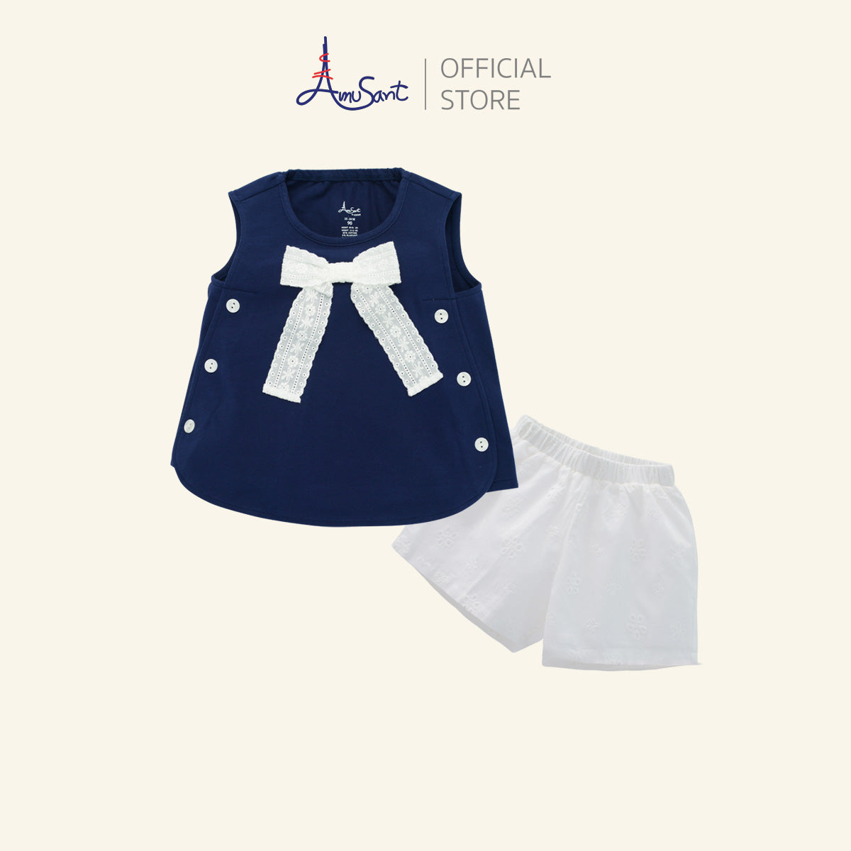 Amusant ชุดเสื้อผ้าเด็กหญิง ผ้ายืด Cotton Spandex สำหรับ 1 - 8 ปี  EH1S21