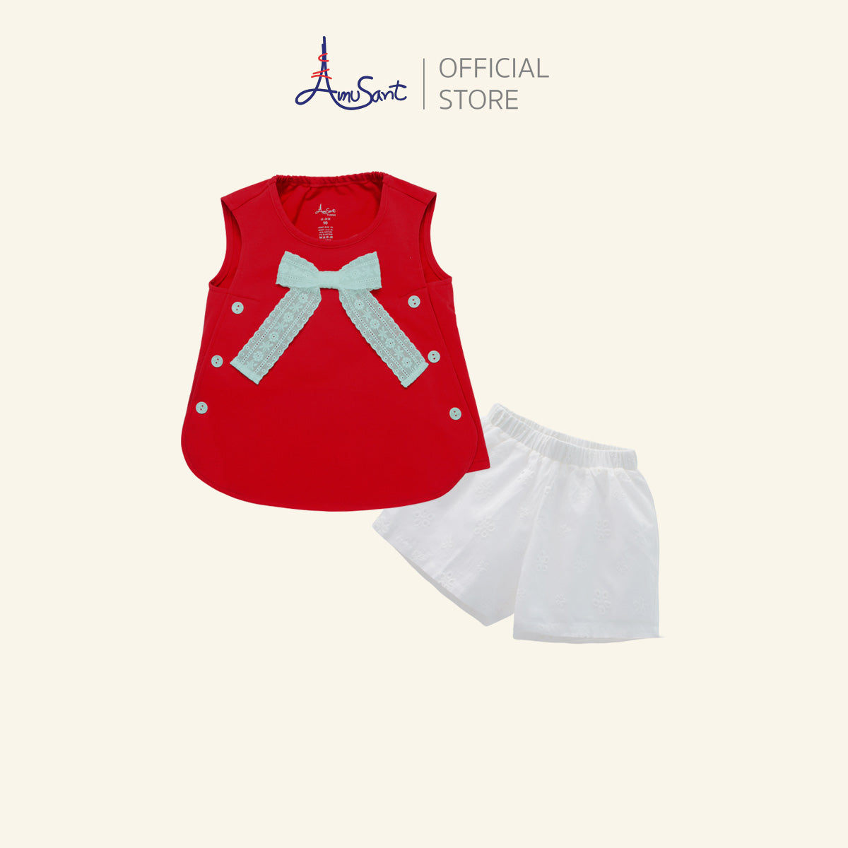 Amusant ชุดเสื้อผ้าเด็กหญิง ผ้ายืด Cotton Spandex สำหรับ 1 - 8 ปี  EH1S21