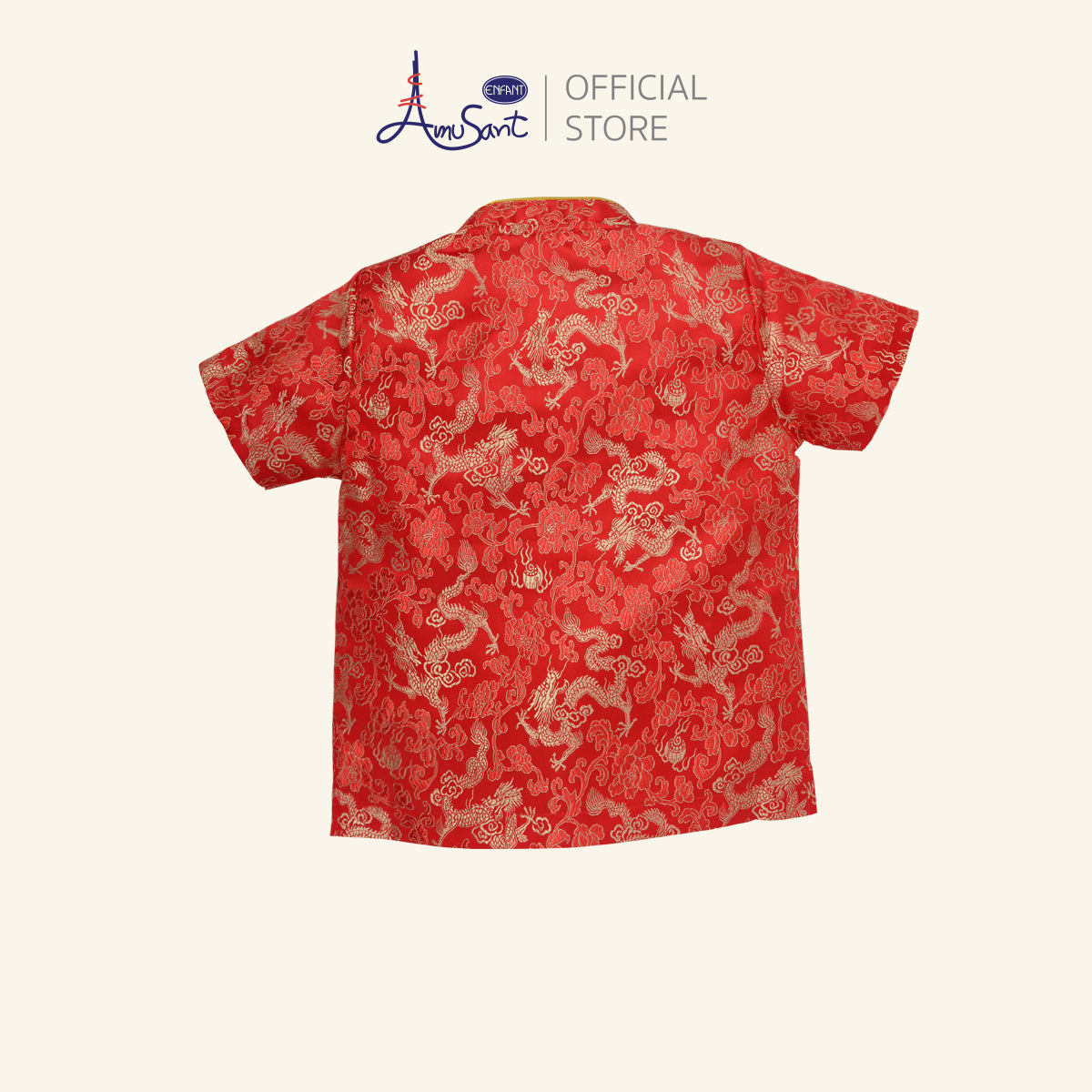 AMUSANT เสื้อคอจีน ลายมังกร 6เดือน-10ปี แดง EH2N60