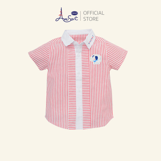 AMUSANT เสื้อลาย ริ้วแดง-น้ำเงิน เด็กโต   ลายช้าง EH2N81