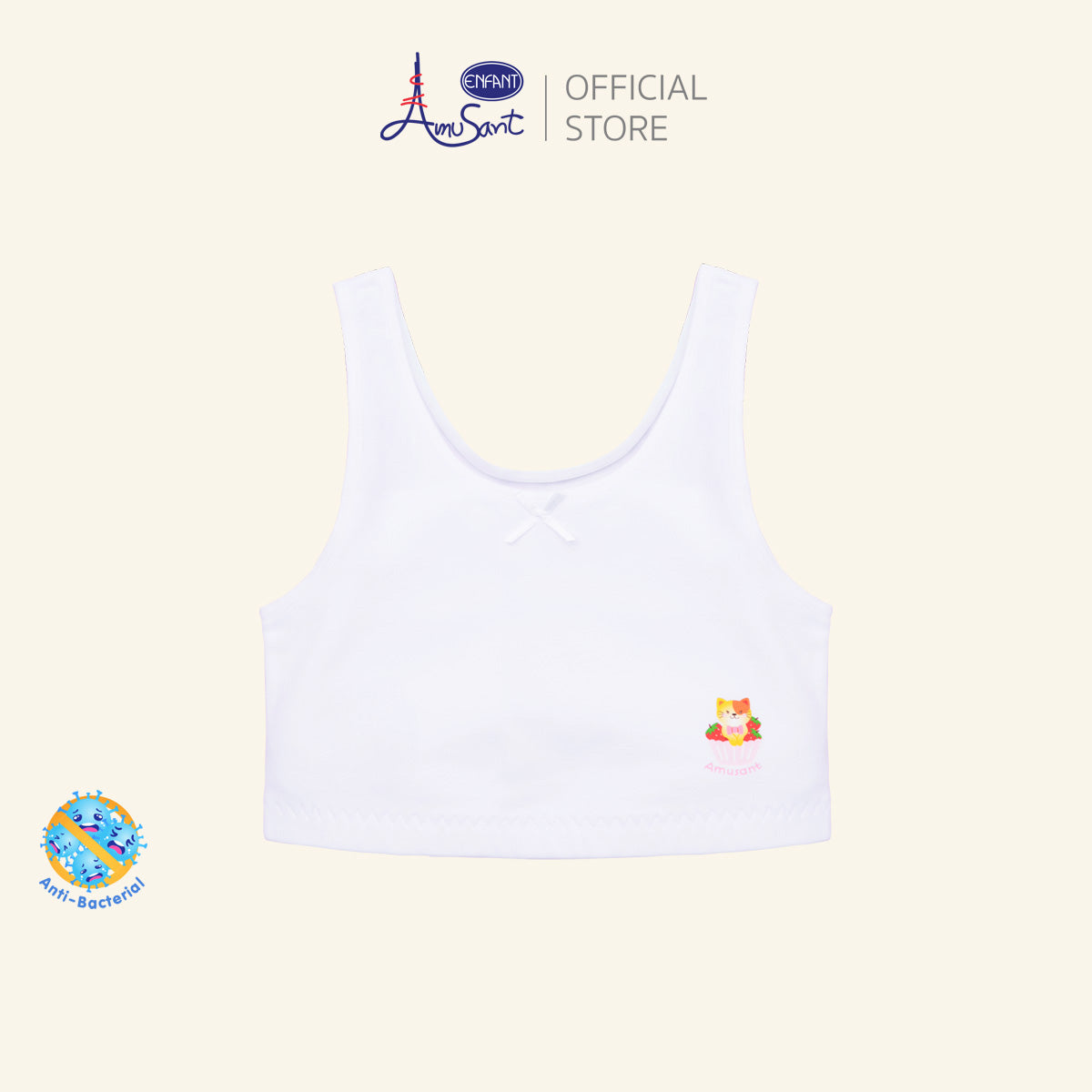 Amusant เสื้อบังทรงสั้นผ้ายืดCotton Spandex สำหรับน้อง 4 - 12 ปี EH2R81