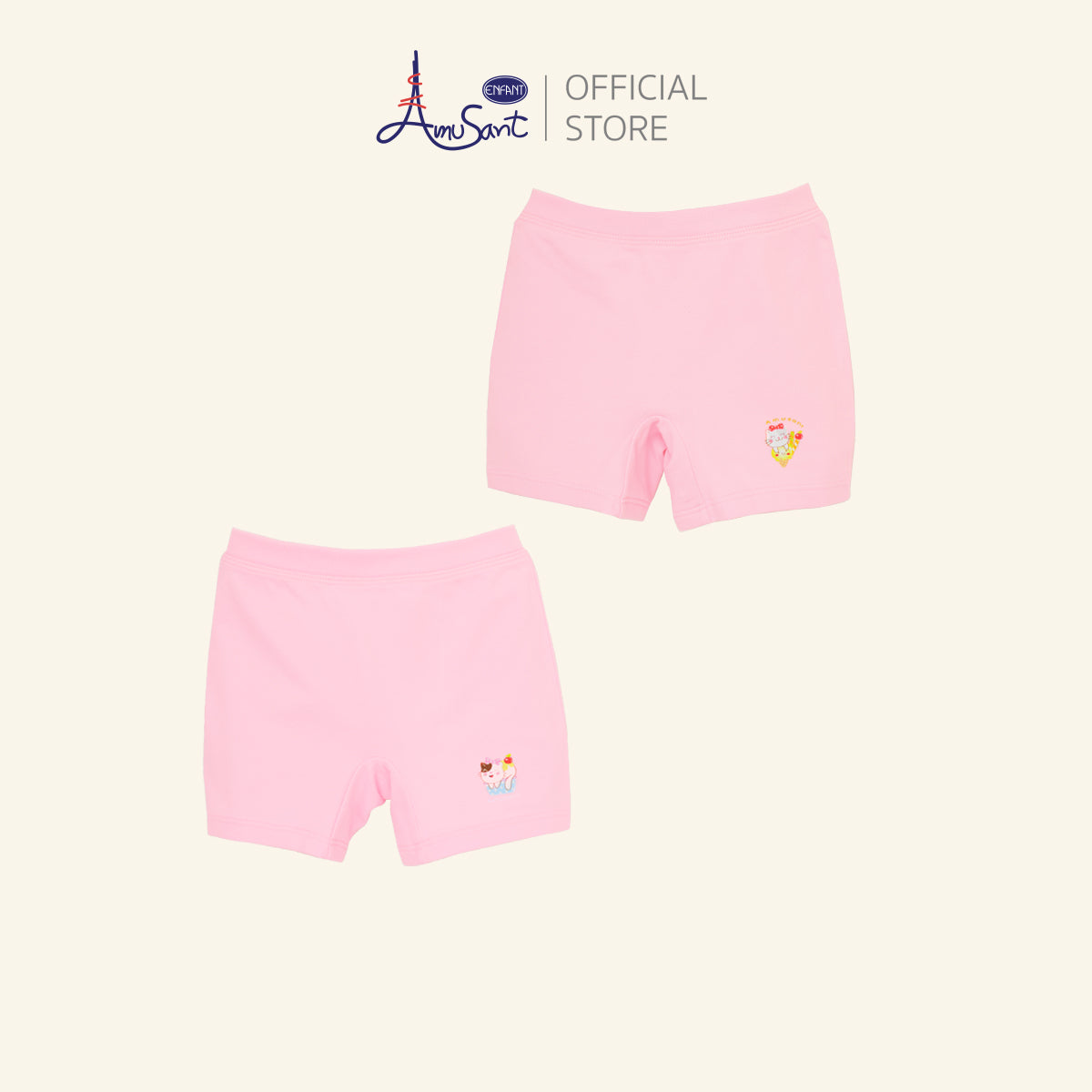 AMUSANT กางเกงบ็อกเซอร์สีชมพู ผึ้ง-แมวน้อย EH3L73-EH3P71