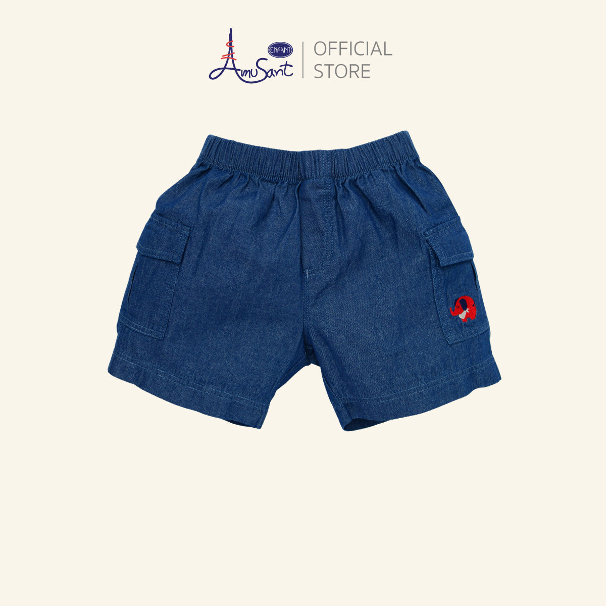 AMUSANT เสื้อยืด+กางเกง เด็กชาย 6เดือน-8ปี ลายช้าง (แยกชิ้น)  EH2N80