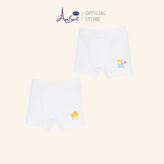 AMUSANT บ็อกเซอร์ 2-12ปี ลายเฮลิคอปเตอร์ ขาว-เทา 1แพ็ค2ตัว EH3P60,EH3P63