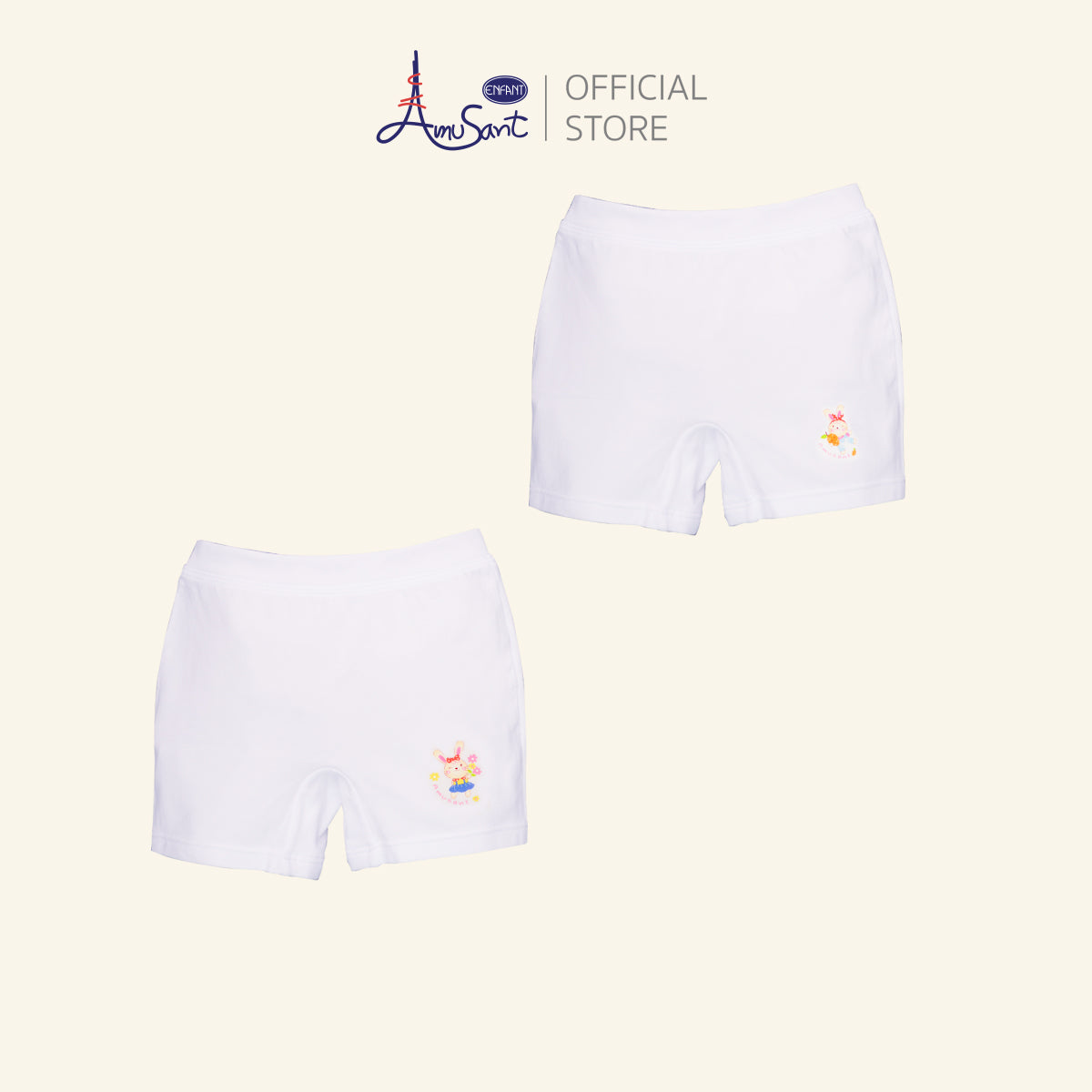 AMUSANT กางเกงบ๊อกเซอร์เด็กหญิง แอนตี้แบคทีเรีย แพ็ค 2 ตัว EH3P70,EH3P72