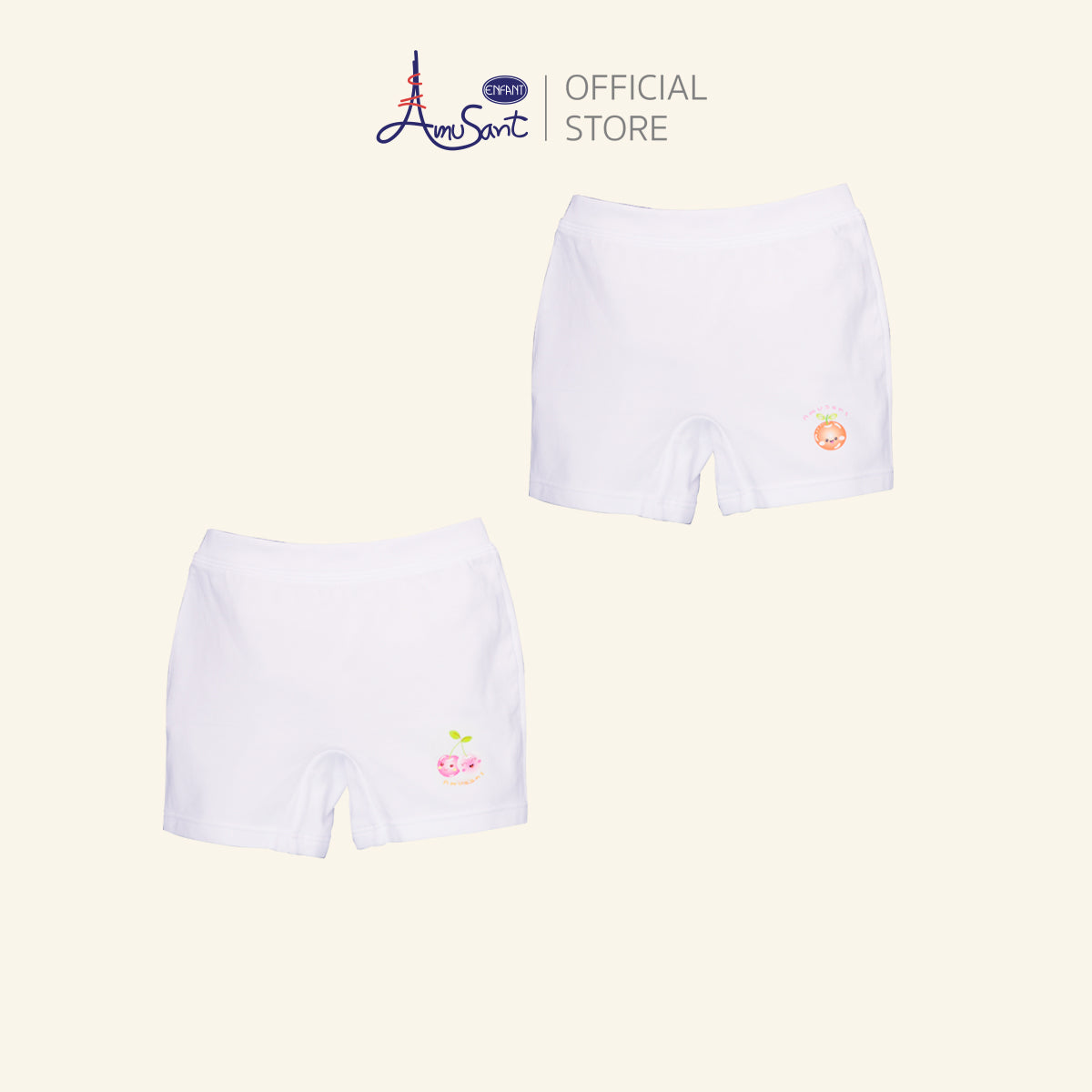 AMUSANT กางเกงบ๊อกเซอร์เด็กหญิง แอนตี้แบคทีเรีย แพ็ค 2 ตัว EH3P70,EH3P72