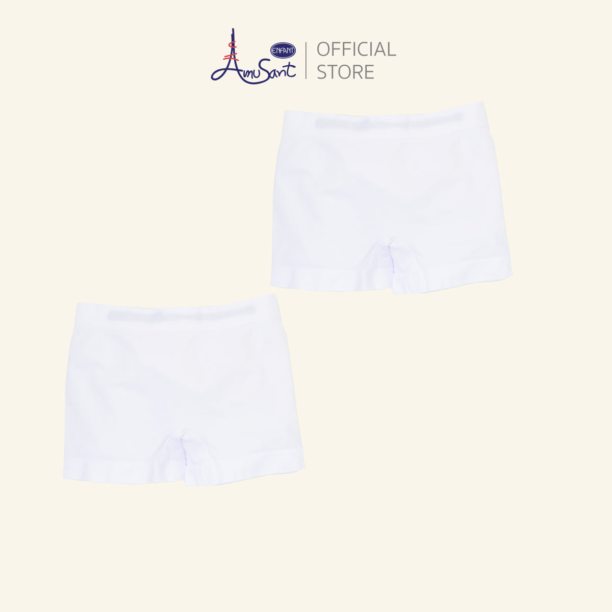 Amusant By Enfant กางเกงในเด็กเด็กผู้ชาย  กางเกงบ็อกเซอร์ สีขาว รุ่นซีมเลท (Seamless) 1 แพ็ค 2 ตัว EH3P91,EH3R92
