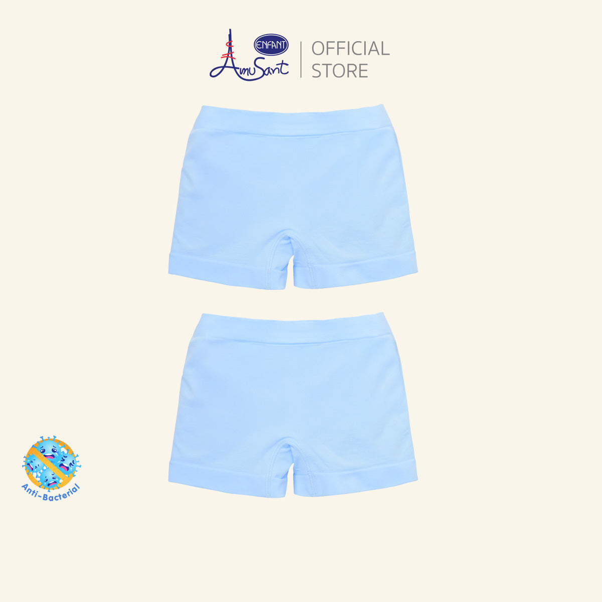 AMUSANT กางเกงบ็อกเซอร์ รุ่นซีมเลท สีฟ้า (Seamless) 1 แพ็ค 2 ตัวEH3R92 EH3R94