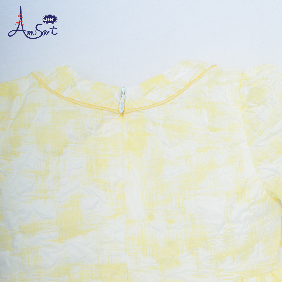 AMUSANT ชุดเดรส หน้าสั้นหลังยาว สีเหลืองอ่อน  1-8ขวบ รุ่นEH4N20