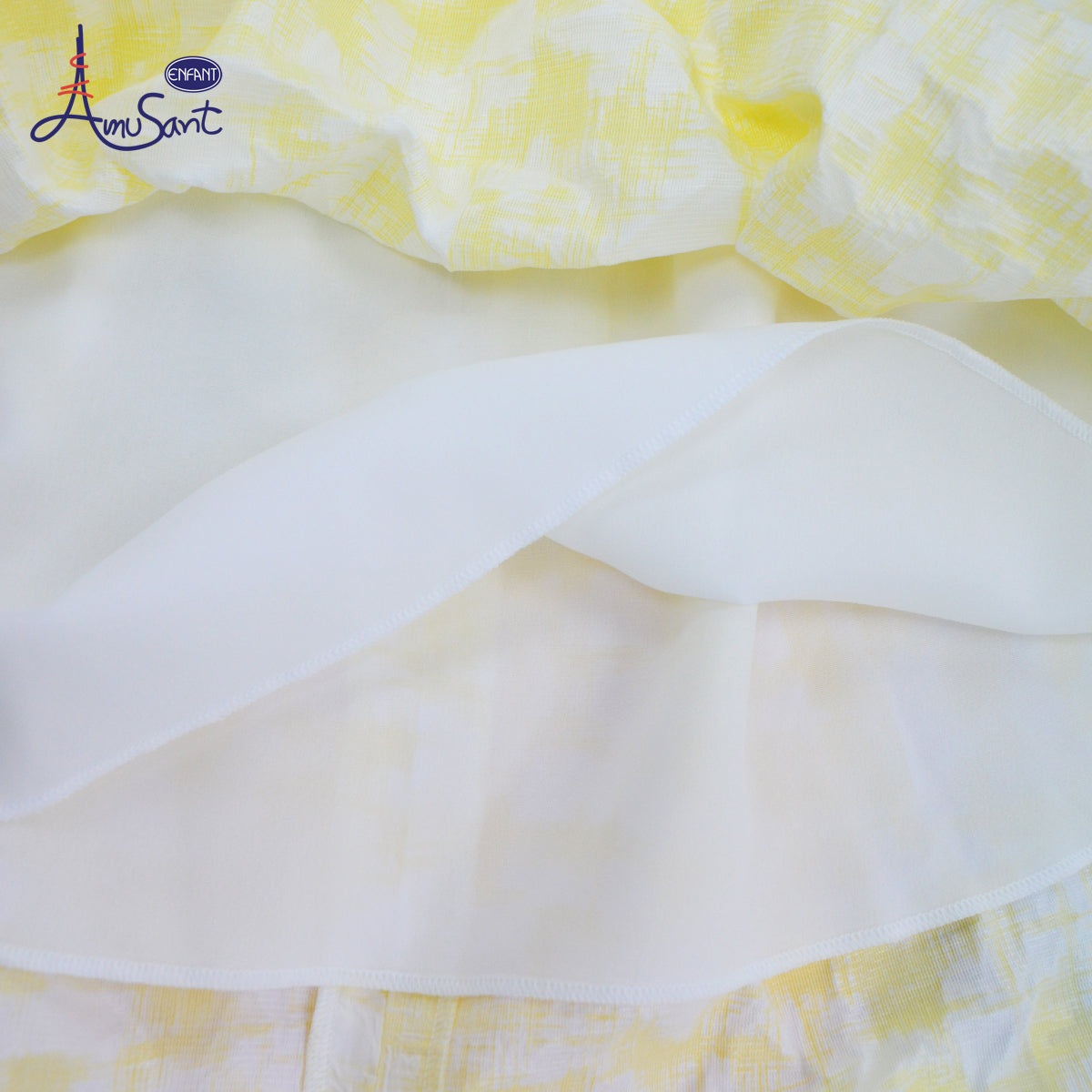 AMUSANT ชุดเดรส หน้าสั้นหลังยาว สีเหลืองอ่อน  1-8ขวบ รุ่นEH4N20
