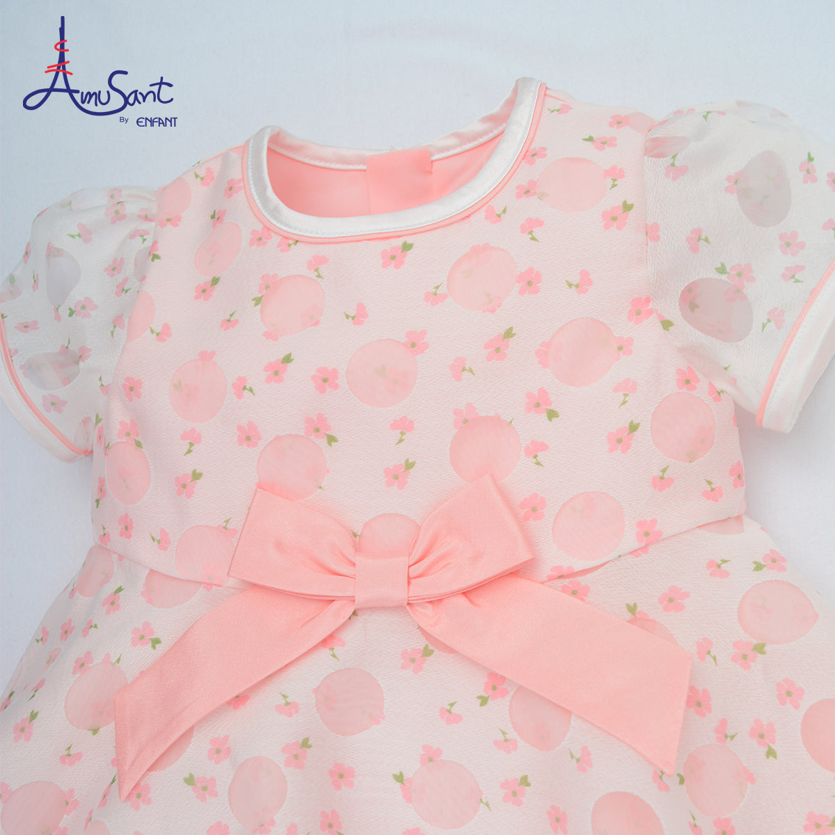 AMUSANT เดรสลายจุดชมพู เด็กหญิง6เดือน-8ปี  EH4N21