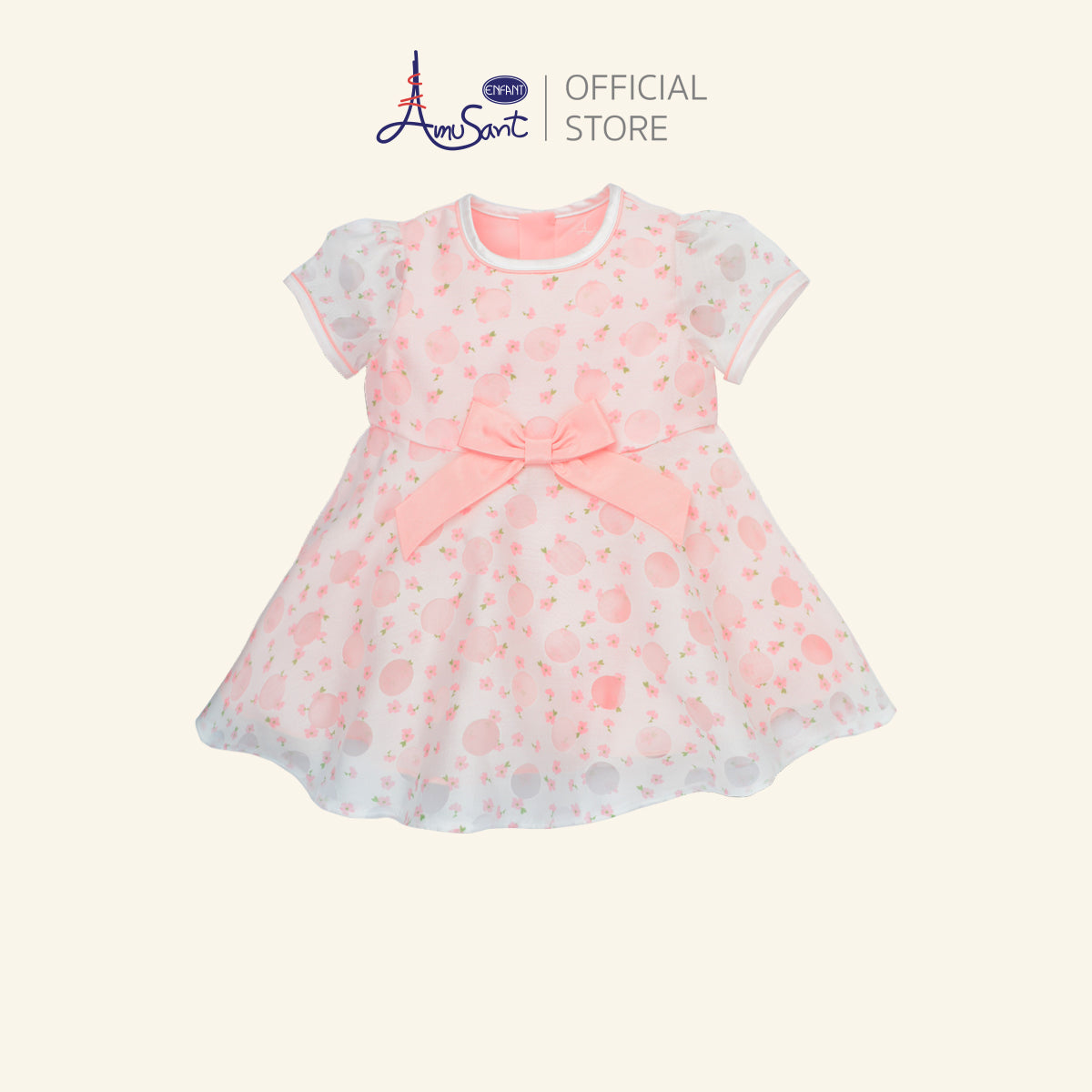 AMUSANT เดรสลายจุดชมพู เด็กหญิง6เดือน-8ปี  EH4N21