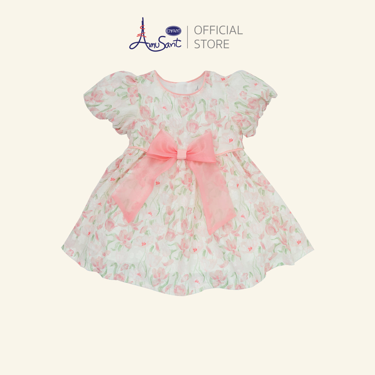 AMUSANT ชุดเดรสชีฟอง ลายดอกไม้ 6เดือน-8ปี  EH4N24