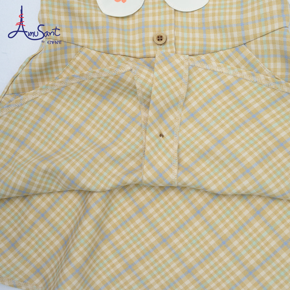 Amusant by Enfant ชุดเดรสเด็กผู้หญิงลายตารางโทนอ่อน EH4N40