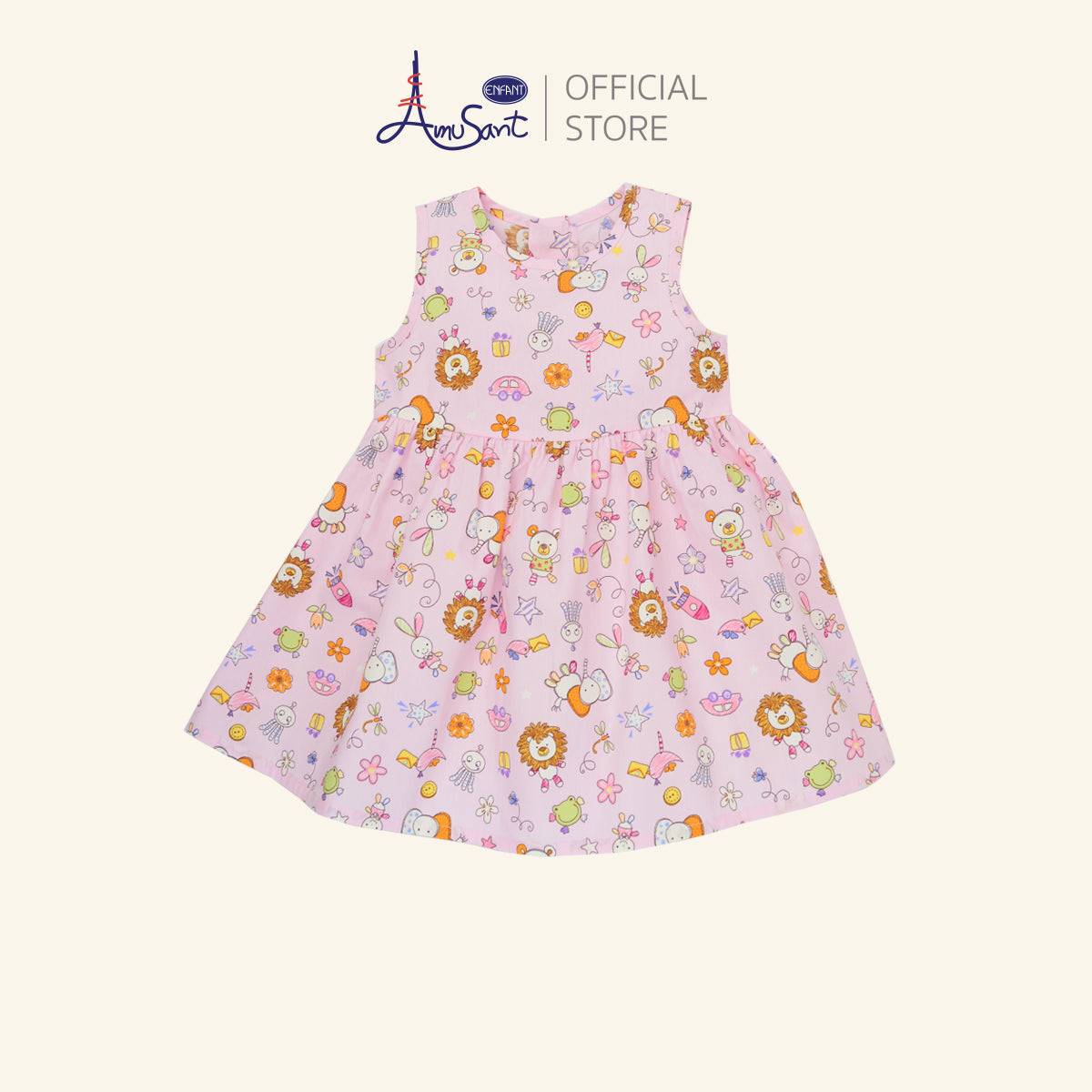 AMUSANT เดรส 4สี ลายสัตว์น้อย  6เดือน-8ปี EH4N72
