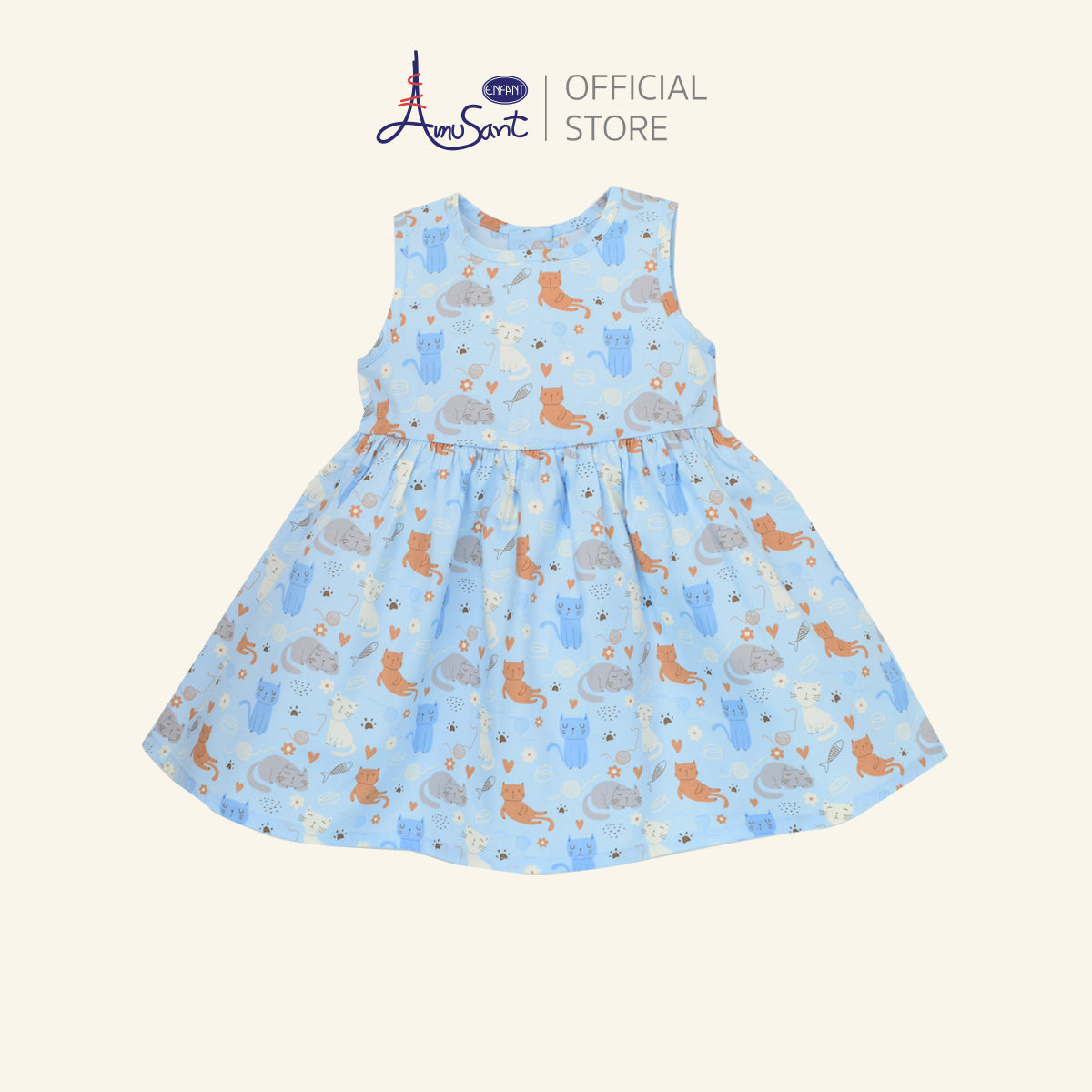 AMUSANT เดรส 4สี ลายสัตว์น้อย  6เดือน-8ปี EH4N72