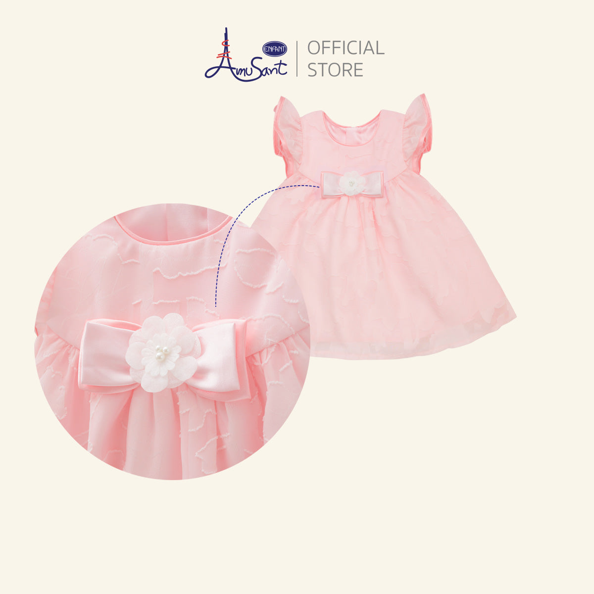 Amusant by Enfant ชุดเดรสเด็กหญิง ลายกุหลาบ 6 เดือน - 8 ปี EH4S10