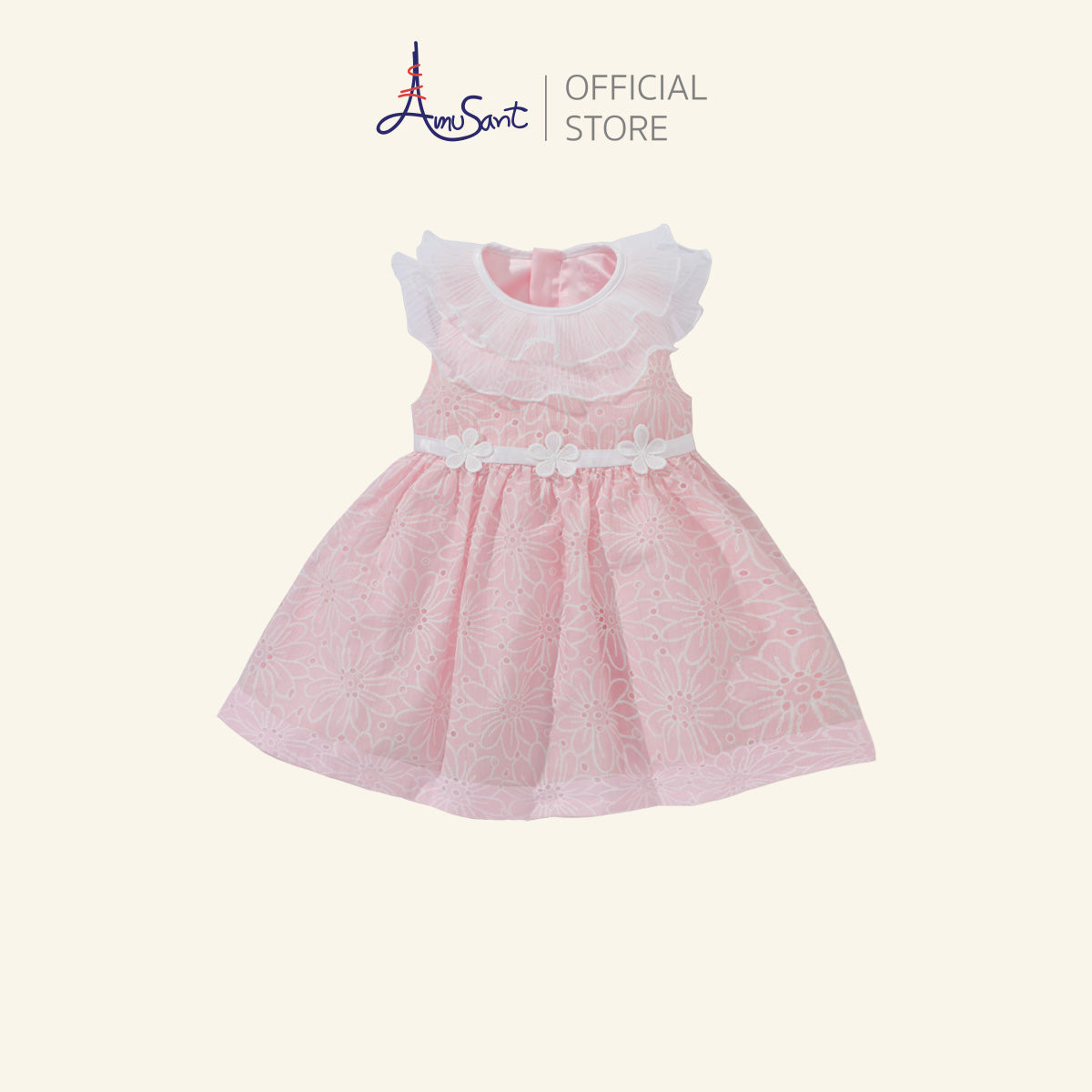 Amusant by Enfant ชุดเดรสเด็กหญิง ลายดอกไม้ฉลุ 1 - 10 ปี EH4S13
