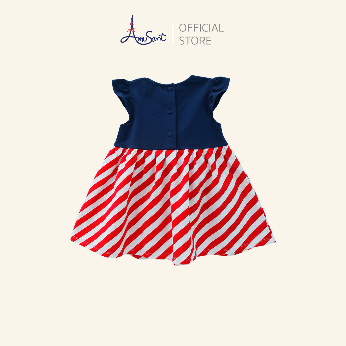 Amusant ชุดกระโปรงเด็กหญิง ผ้ายืด Cotton Spandex สำหรับ 1 - 8 ขวบ EH4S22