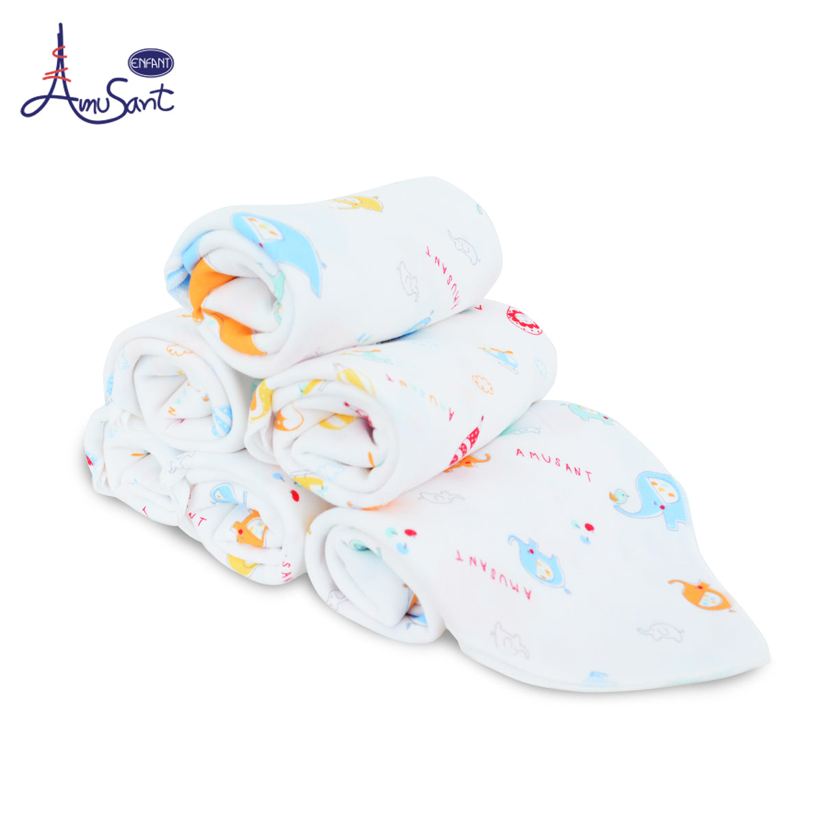AMUSANT ผ้าอ้อมสาลู 1 กล่อง 2 ลาย Cotton bamboo ขนาด 30*30 นิ้ว EH7H50