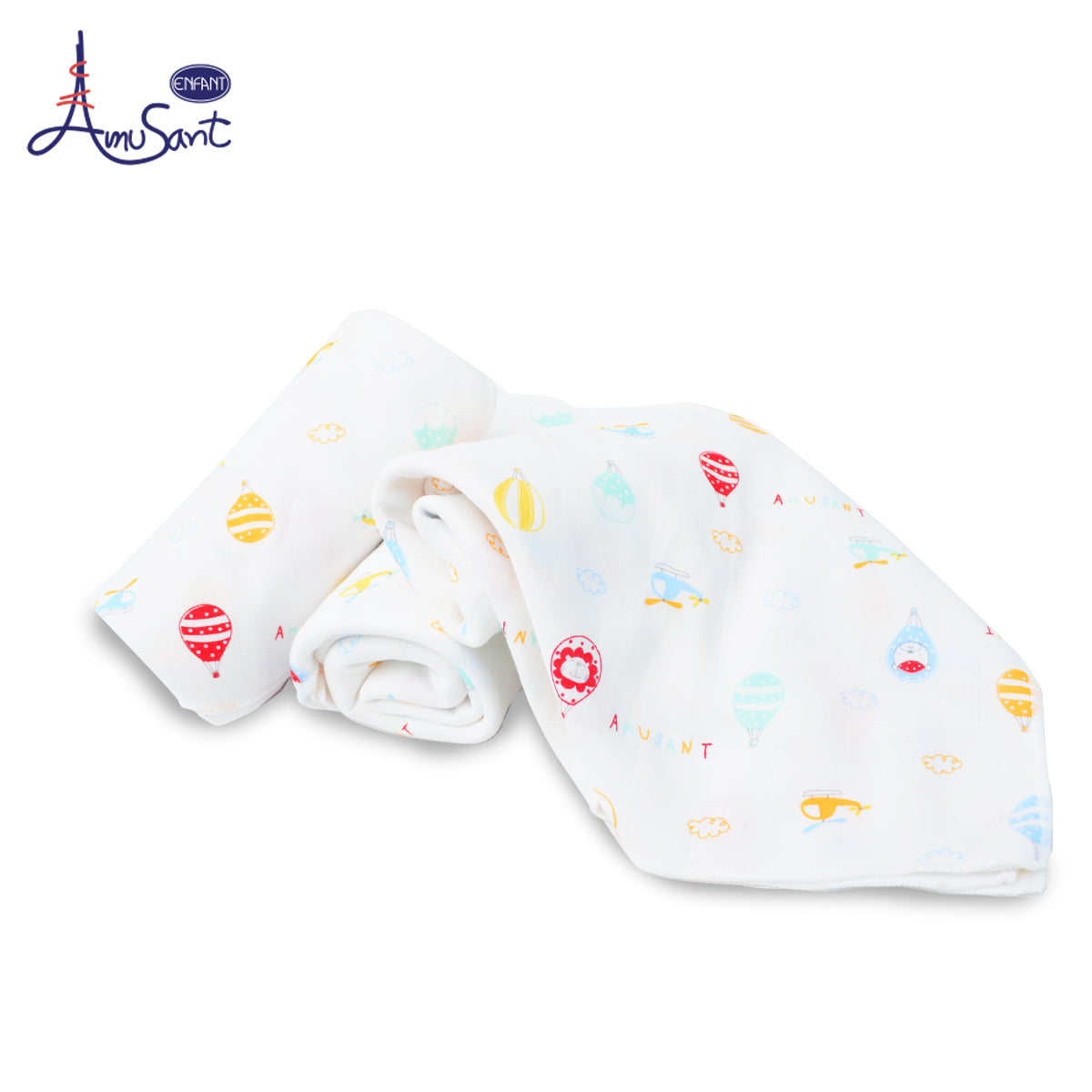 AMUSANT ผ้าอ้อมสาลู 1 กล่อง 2 ลาย Cotton bamboo ขนาด 30*30 นิ้ว EH7H50