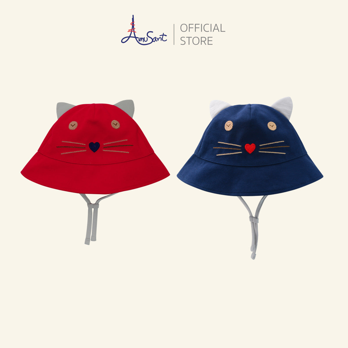 Amusant หมวกเด็กเล็ก ผ้ายืด Cotton Spandex สำหรับหรับ 3 เดือน - 2 ปี EH7S20