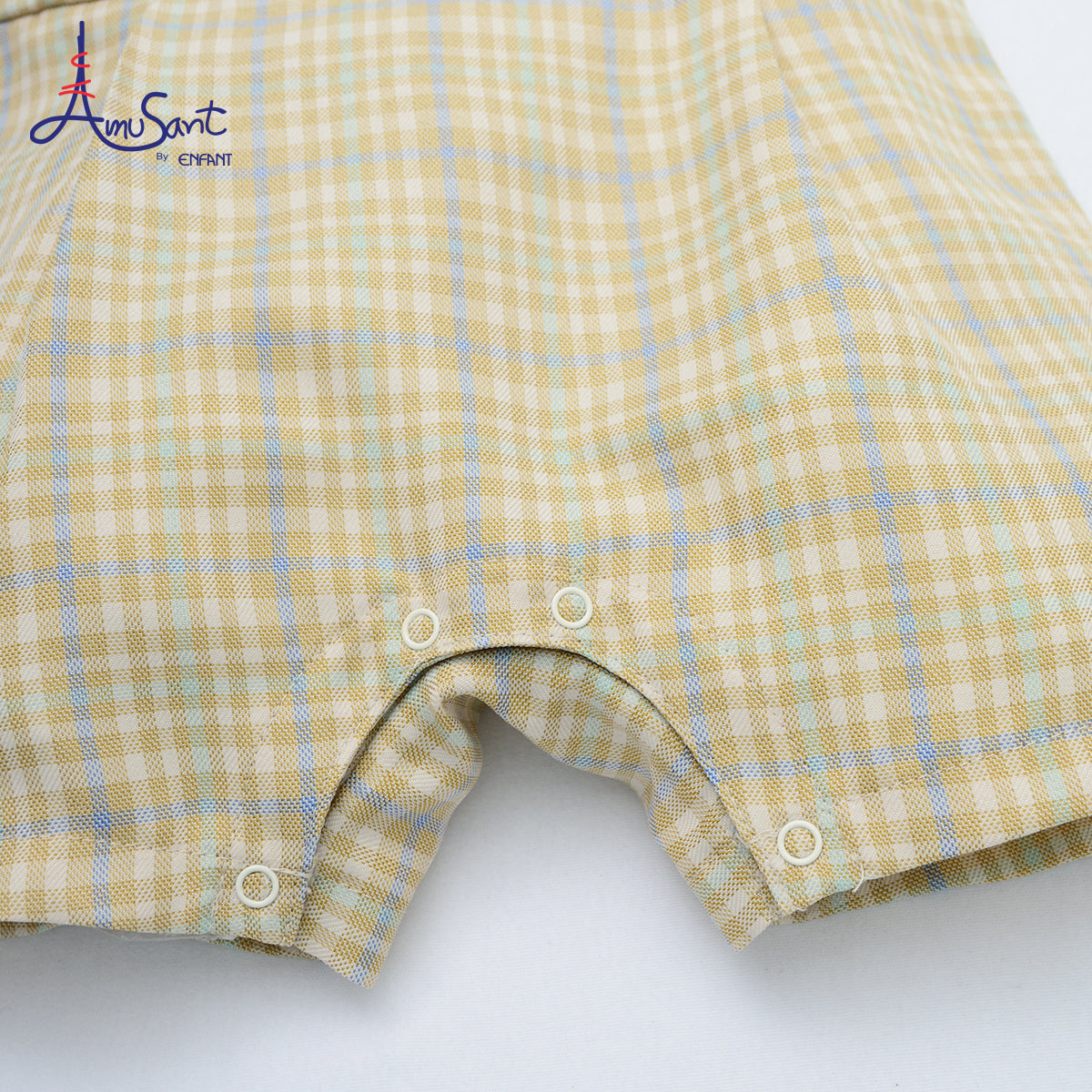 Amusant by Enfant บอดี้สูทเด็กผู้ชายทรงเอี๊ยมลายตาราง EH8N41