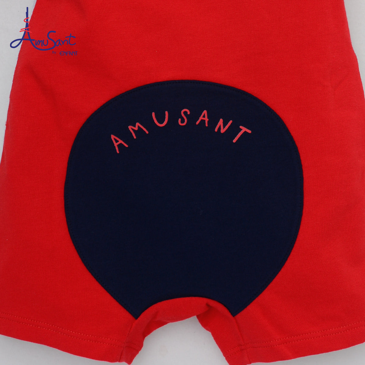 AMUSANT บอดี้สูท ขาสั้น 0-1ปี ลายช้าง EH8N81