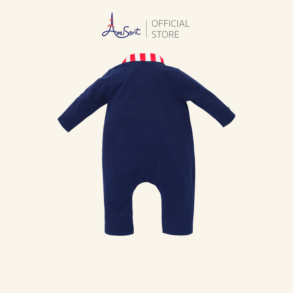 Amusant ชุดหมีขายาวเด็กอ่อน ผ้ายืด Cotton Spandex สำหรับแรกเกิด-1 ปี EH8S21