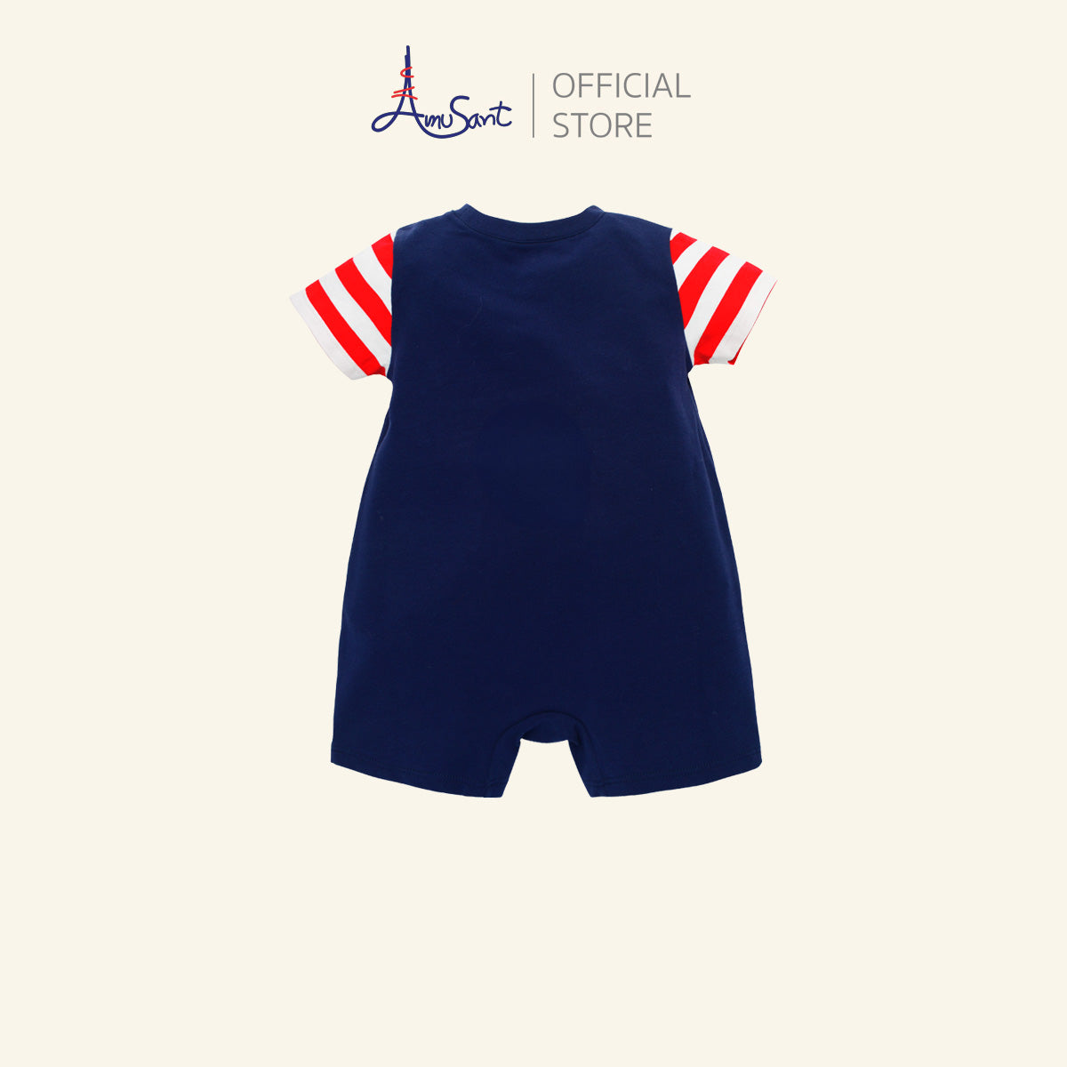 Amusant ชุดหมีขาสั้นเด็กอ่อน ผ้ายืด Cotton Spandex สำหรับ 3 เดือน - 2 ปี EH8S22