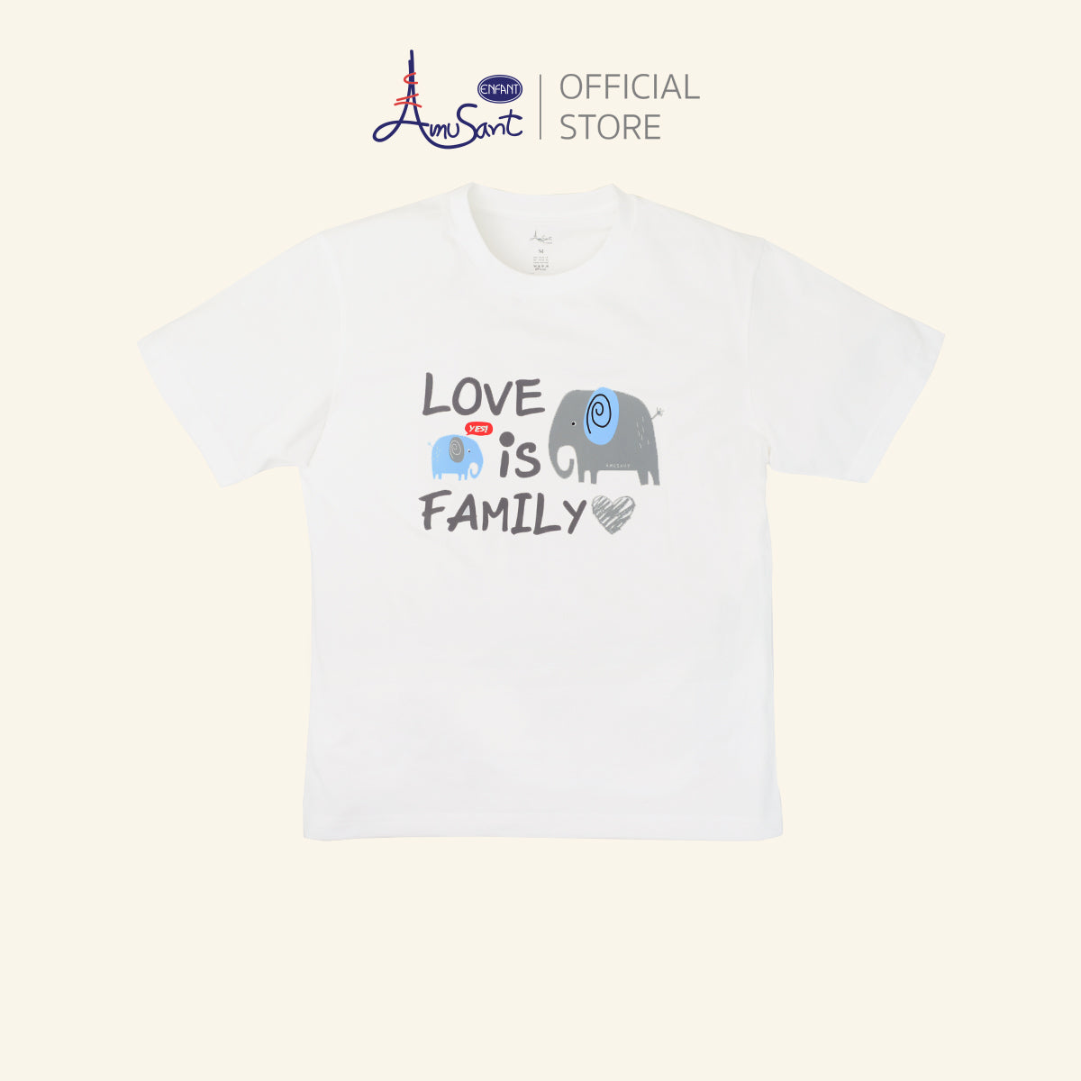 AMUSANT  เสื้อเซ็ตคู่แฟมิลี่ ช้างน้อยฟ้าเทา พ่อ-ลูก รุ่นEK9J22-EH2N31