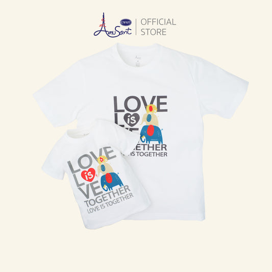 AMUSANT เสื้อเซ็ตคู่แฟมิลี่ ลายช้างน้อย 3ตัว  พ่อ-ลูก EK9J24,EH2N33