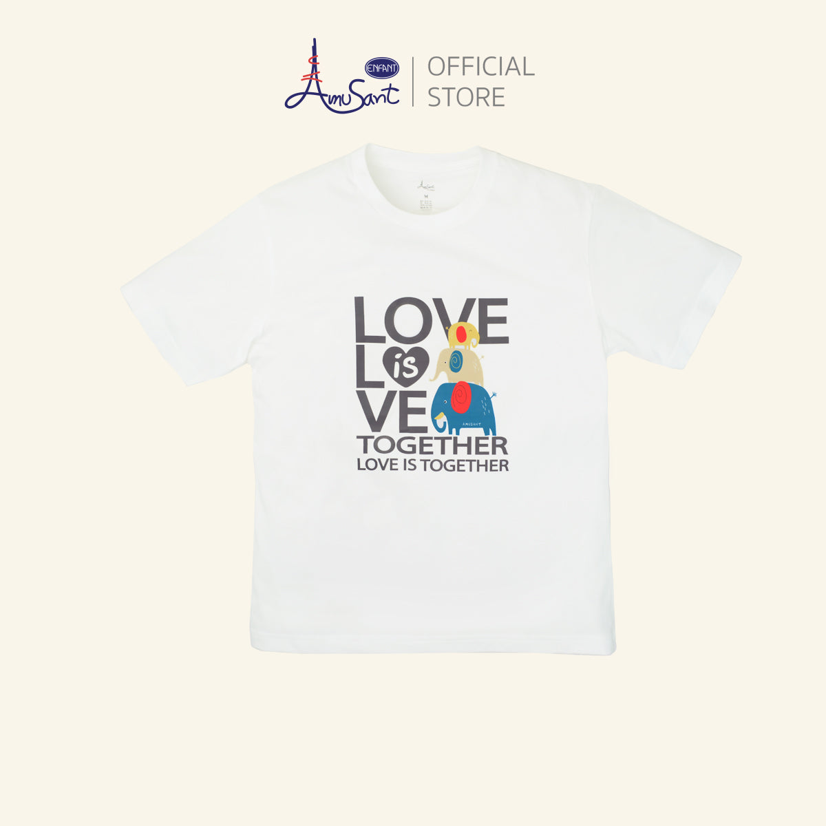 AMUSANT เสื้อเซ็ตคู่แฟมิลี่ ลายช้างน้อย 3ตัว  พ่อ-ลูก EK9J24,EH2N33