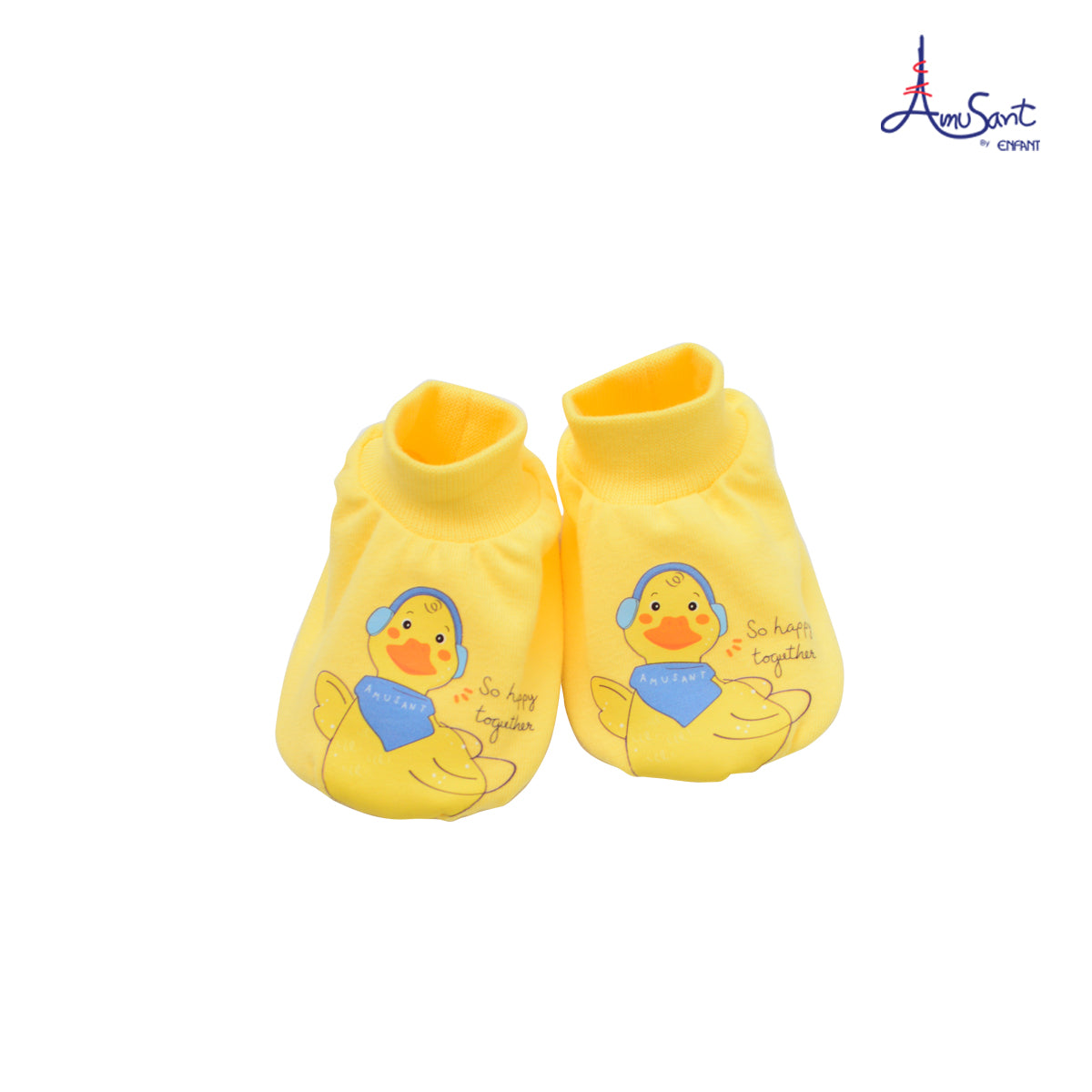 Amusant ถุงมือ&ถุงเท้า สำหรับแรกเกิด-3 เดือน (สินค้าขายแยกชิ้น) ลายตัวต่อ&เป็ดน้อยน่ารัก