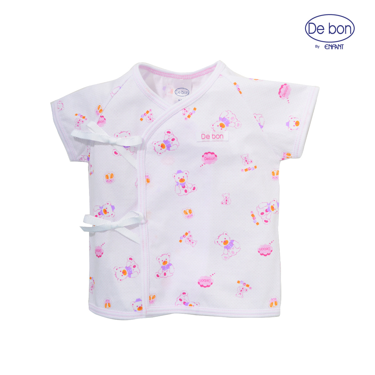 De bon ชุดเสื้อกระดุม+เสื้อป้ายกับกางเกง สำหรับแรกเกิด-2ขวบ รวม4ลายน่ารักๆ