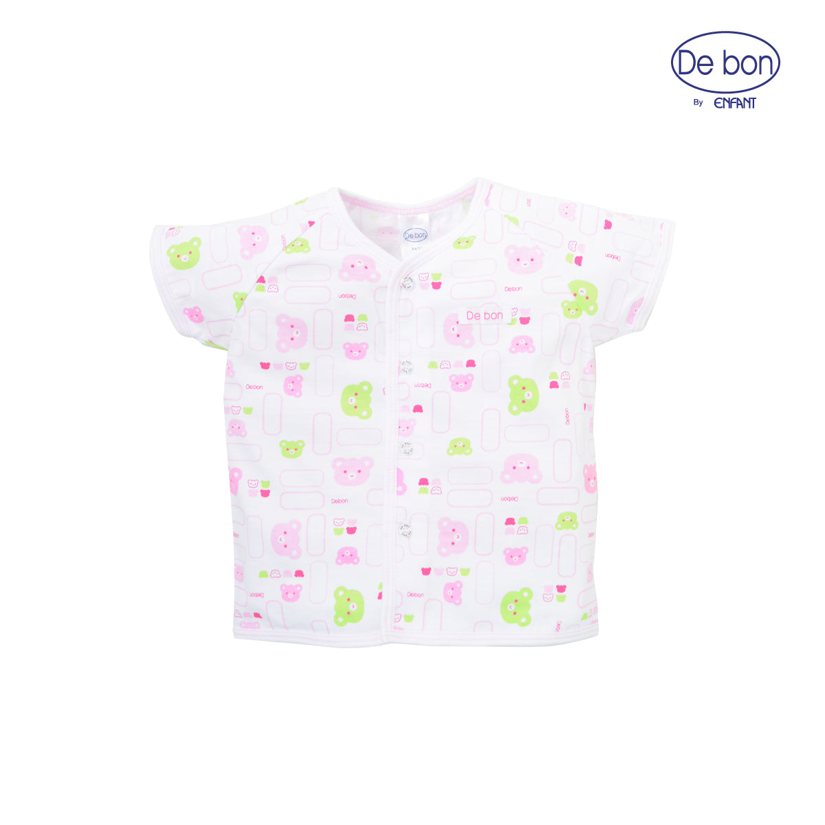 De bon ชุดเสื้อกระดุม+เสื้อป้ายกับกางเกง สำหรับแรกเกิด-2ขวบ รวม4ลายน่ารักๆ
