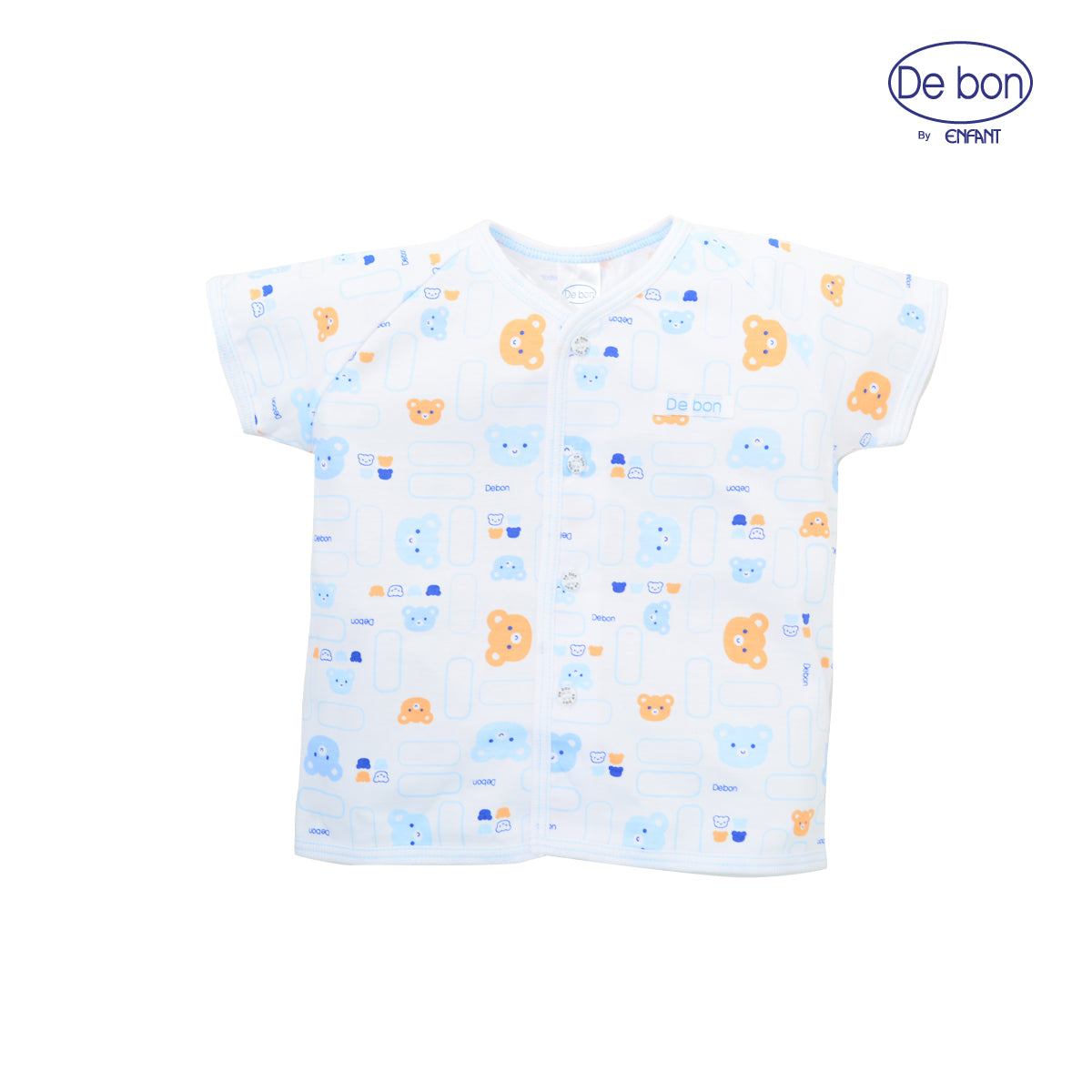 De bon ชุดเสื้อกระดุม+เสื้อป้ายกับกางเกง สำหรับแรกเกิด-2ขวบ รวม4ลายน่ารักๆ